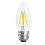 LED Лампа C35 (свеча) E27 4 Вт. прозрачная серии Филамент