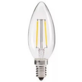 LED Лампа С35 (свеча) E14  2 Вт прозрачная серии Филамент